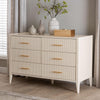Baxton Studio Primrose Mid-Century Ivory Fluted Wood 6-Drawer Dresser WHI-SW8000-66D6D-6DW-Ivory-Dresser