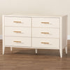 Baxton Studio Primrose Mid-Century Ivory Fluted Wood 6-Drawer Dresser