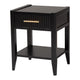 Baxton Studio Primrose Mid-Century Black Fluted Wood 1-Drawer Nightstand WHI-SW8000-66NS-Black-NS