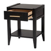 Baxton Studio Primrose Mid-Century Black Fluted Wood 1-Drawer Nightstand WHI-SW8000-66NS-Black-NS