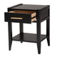 Baxton Studio Primrose Mid-Century Black Fluted Wood 1-Drawer Nightstand WHI-SW8000-66NS-Black-NS