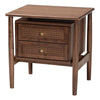 Baxton Studio Alyssa Japandi Walnut Brown Wood 2-Drawer Nightstand Woven with Rattan WHI-SW8000-86NS-Walnut-Nightstand