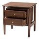Baxton Studio Alyssa Japandi Walnut Brown Wood 2-Drawer Nightstand Woven with Rattan WHI-SW8000-86NS-Walnut-Nightstand