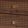 Baxton Studio Alyssa Japandi Walnut Brown Wood 2-Drawer Nightstand Woven with Rattan WHI-SW8000-86NS-Walnut-Nightstand
