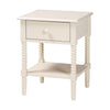 Baxton Studio Braith Farmhouse Ivory Spindle Wood 1-Drawer Nightstand WHI-SW8000-88NS-Ivory-NS