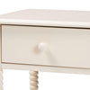 Baxton Studio Braith Farmhouse Ivory Spindle Wood 1-Drawer Nightstand WHI-SW8000-88NS-Ivory-NS