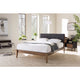 Baxton Studio Leyton Mid-Century Modern Grey Fabric Upholstered King Size Platform Bed