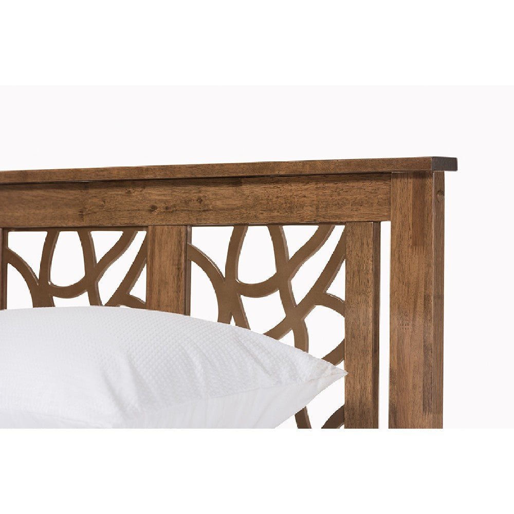 Baxton Studio Trina Contemporary Tree Branch Inspired Walnut Wood Queen Size Platform Bed WHI-SW8019-Walnut-M17-Queen