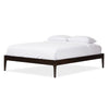Baxton Studio Bentley Mid-Century Modern Cappuccino Finishing Solid Wood Queen Size Bed Frame