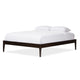 Baxton Studio Bentley Mid-Century Modern Cappuccino Finishing Solid Wood Queen Size Bed Frame