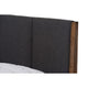 Baxton Studio Ember Mid-Century Dark Grey Fabric and Medium Brown Finish Wood Queen Size Platform Bed WHI-SW8063-Grey-Walnut-M7-Queen
