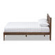 Baxton Studio Elmdon Mid-Century Modern Solid Walnut Wood Slatted Headboard Style King Size Platform Bed WHI-SW8066-Walnut-M17-King
