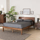 Baxton Studio Salvatore Mid-Century Modern Walnut Brown Finished Wood King Size Platform Bed WHI-SW8521-Walnut-King