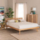 Baxton Studio Joaquin Modern Japandi Rustic Brown Finished Wood Queen Size Platform Bed WHI-SW8523-Rustic-Brown-Queen