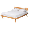 Baxton Studio Joaquin Modern Japandi Rustic Brown Finished Wood Queen Size Platform Bed WHI-SW8523-Rustic-Brown-Queen