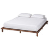 Baxton Studio Alivia Mid-Century Modern Walnut Brown Finished Wood King Size Bed Frame WHI-SW8539-Walnut-King
