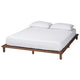 Baxton Studio Alivia Mid-Century Modern Walnut Brown Finished Wood Queen Size Bed Frame WHI-SW8539-Walnut-Queen