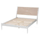 Baxton Studio Louetta Coastal White Queen Size Platform Bed with Carved Contrasting Headboard WHI-SW8591-White-Queen