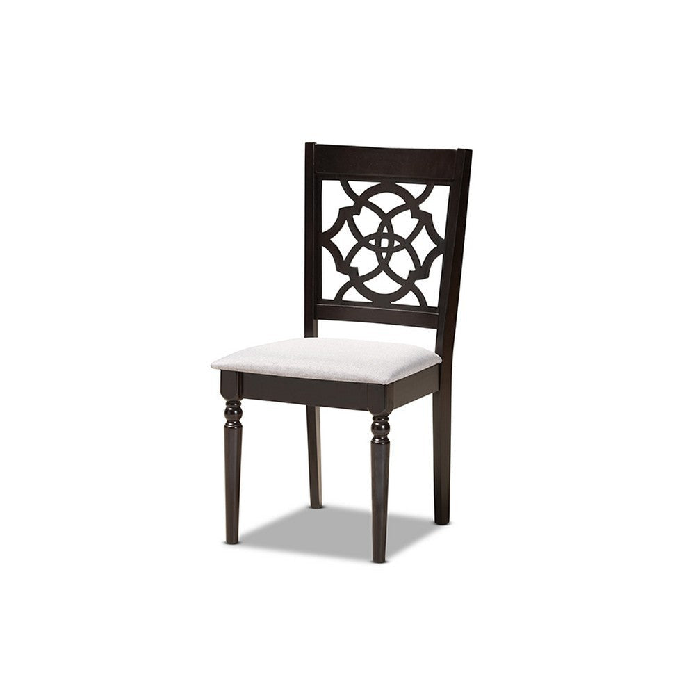 Baxton Studio Sadie Modern and Contemporary Grey Fabric Upholstered and Dark Brown Finished Wood 5-Piece Dining Set