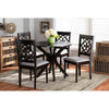 Baxton Studio Sadie Modern and Contemporary Grey Fabric Upholstered and Dark Brown Finished Wood 5-Piece Dining Set