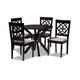 Baxton Studio Sadie Modern and Contemporary Grey Fabric Upholstered and Dark Brown Finished Wood 5-Piece Dining Set