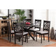 Baxton Studio Sadie Modern and Contemporary Grey Fabric Upholstered and Dark Brown Finished Wood 7-Piece Dining Set
