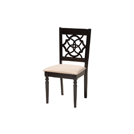 Baxton Studio Sadie Modern Beige Fabric and Espresso Brown Finished Wood 5-Piece Dining Set