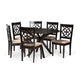 Baxton Studio Sadie Modern and Contemporary Sand Fabric Upholstered and Dark Brown Finished Wood 7-Piece Dining Set