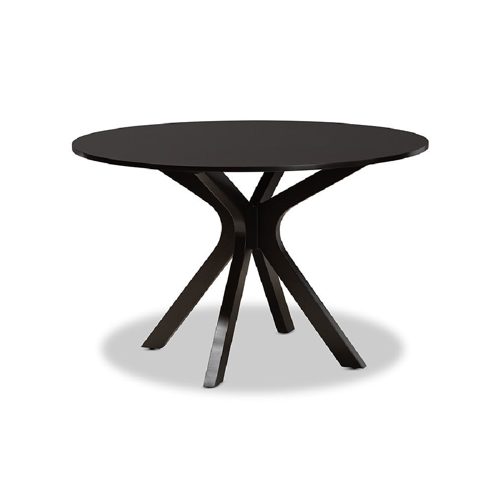 Baxton Studio Sadie Modern and Contemporary Sand Fabric Upholstered and Dark Brown Finished Wood 7-Piece Dining Set