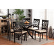 Baxton Studio Sadie Modern and Contemporary Sand Fabric Upholstered and Dark Brown Finished Wood 7-Piece Dining Set