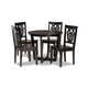 Baxton Studio Salida Modern and Contemporary Transitional Dark Brown Finished Wood 5-Piece Dining Set
