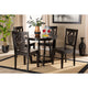 Baxton Studio Salida Modern and Contemporary Transitional Dark Brown Finished Wood 5-Piece Dining Set