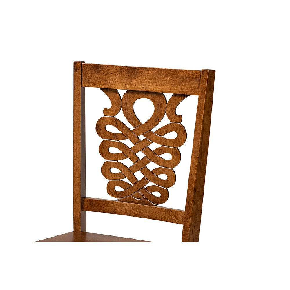 Baxton Studio Salida Modern and Contemporary Transitional Walnut Brown Finished Wood 5-Piece Dining Set