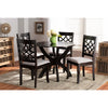 Baxton Studio Sandra Modern and Contemporary Grey Fabric Upholstered and Dark Brown Finished Wood 5-Piece Dining Set