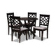Baxton Studio Sandra Modern and Contemporary Grey Fabric Upholstered and Dark Brown Finished Wood 5-Piece Dining Set