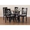 Baxton Studio Sandra Modern and Contemporary Grey Fabric Upholstered and Dark Brown Finished Wood 5-Piece Dining Set