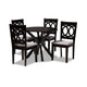 Baxton Studio Sanne Modern and Contemporary Grey Fabric Upholstered and Dark Brown Finished Wood 5-Piece Dining Set