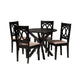 Baxton Studio Sanne Modern Beige Fabric and Espresso Brown Finished Wood 5-Piece Dining Set WHI-Sanne-Sand-Dark-Brown-5PC-Dining-Set