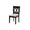 Baxton Studio Sanne Modern Beige Fabric and Espresso Brown Finished Wood 5-Piece Dining Set WHI-Sanne-Sand-Dark-Brown-5PC-Dining-Set