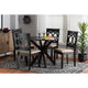 Baxton Studio Sanne Modern Beige Fabric and Espresso Brown Finished Wood 5-Piece Dining Set WHI-Sanne-Sand-Dark-Brown-5PC-Dining-Set