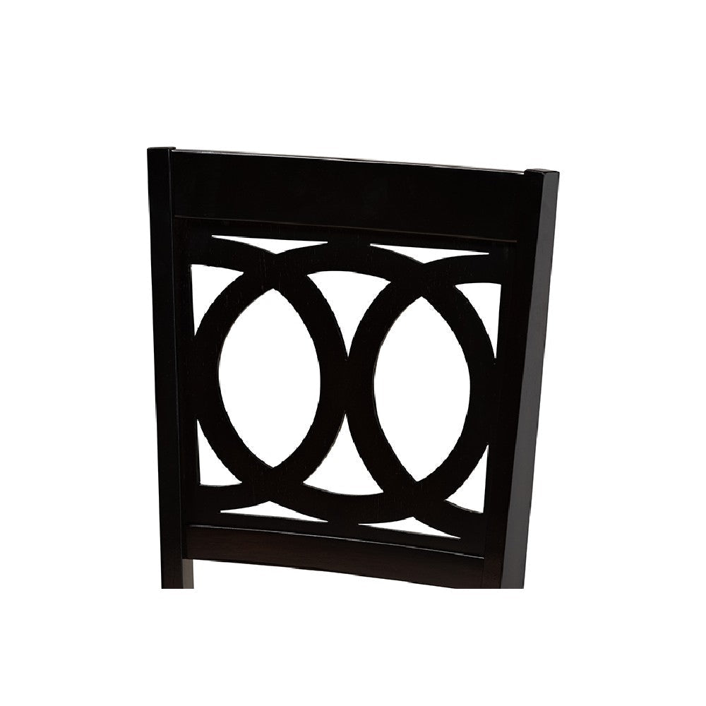 Baxton Studio Sanne Modern and Contemporary Sand Fabric Upholstered and Dark Brown Finished Wood 7-Piece Dining Set