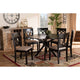Baxton Studio Sanne Modern and Contemporary Sand Fabric Upholstered and Dark Brown Finished Wood 7-Piece Dining Set