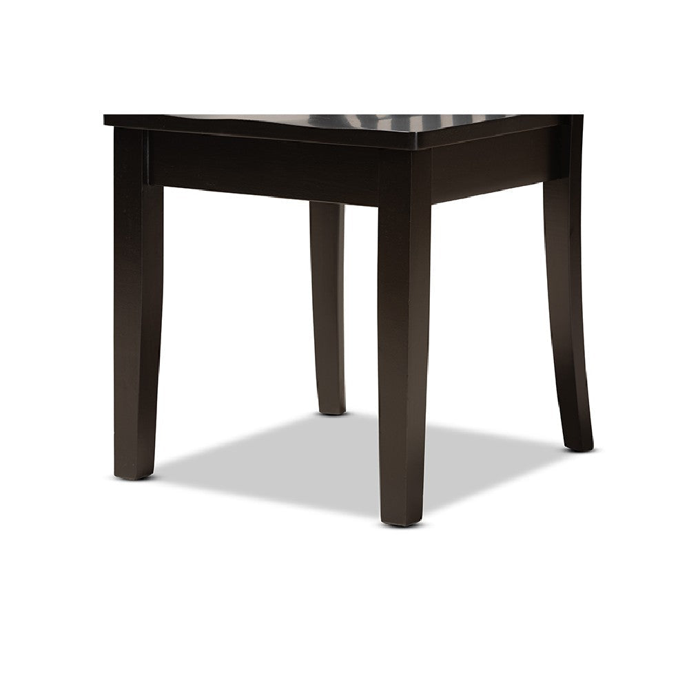 Baxton Studio Sasa Modern and Contemporary Dark Brown Finished Wood 5-Piece Dining Set WHI-Sasa-Dark-Brown-5PC-Dining-Set