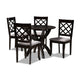 Baxton Studio Savina Modern and Contemporary Grey Fabric Upholstered and Dark Brown Finished Wood 5-Piece Dining Set