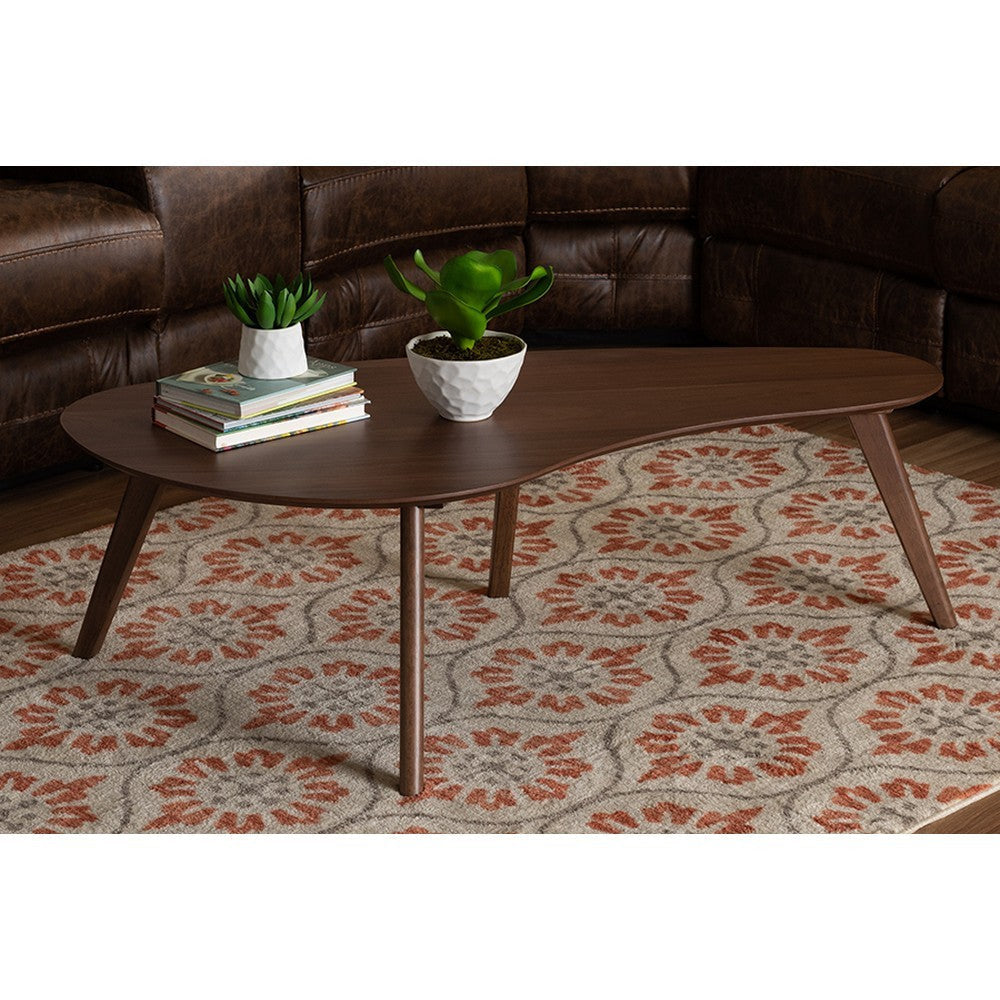 Baxton Studio Scarlette Mid-Century Modern Walnut Finished Coffee Table