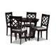 Baxton Studio Selby Modern and Contemporary Grey Fabric Upholstered and Dark Brown Finished Wood 5-Piece Dining Set