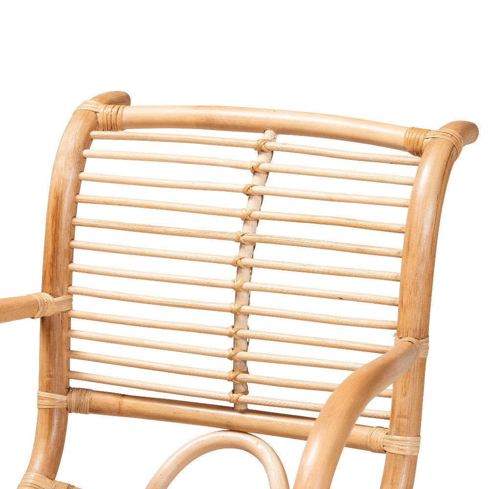 bali & pari Seminyak Modern Bohemian Natural Rattan Lounge Chair WHI-Seminyak-Rattan-Lounge-Chair