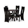 Baxton Studio Senan Modern and Contemporary Dark Brown Faux Leather Upholstered and Dark Brown Finished Wood 5-Piece Dining Set