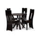 Baxton Studio Senan Modern and Contemporary Dark Brown Faux Leather Upholstered and Dark Brown Finished Wood 5-Piece Dining Set