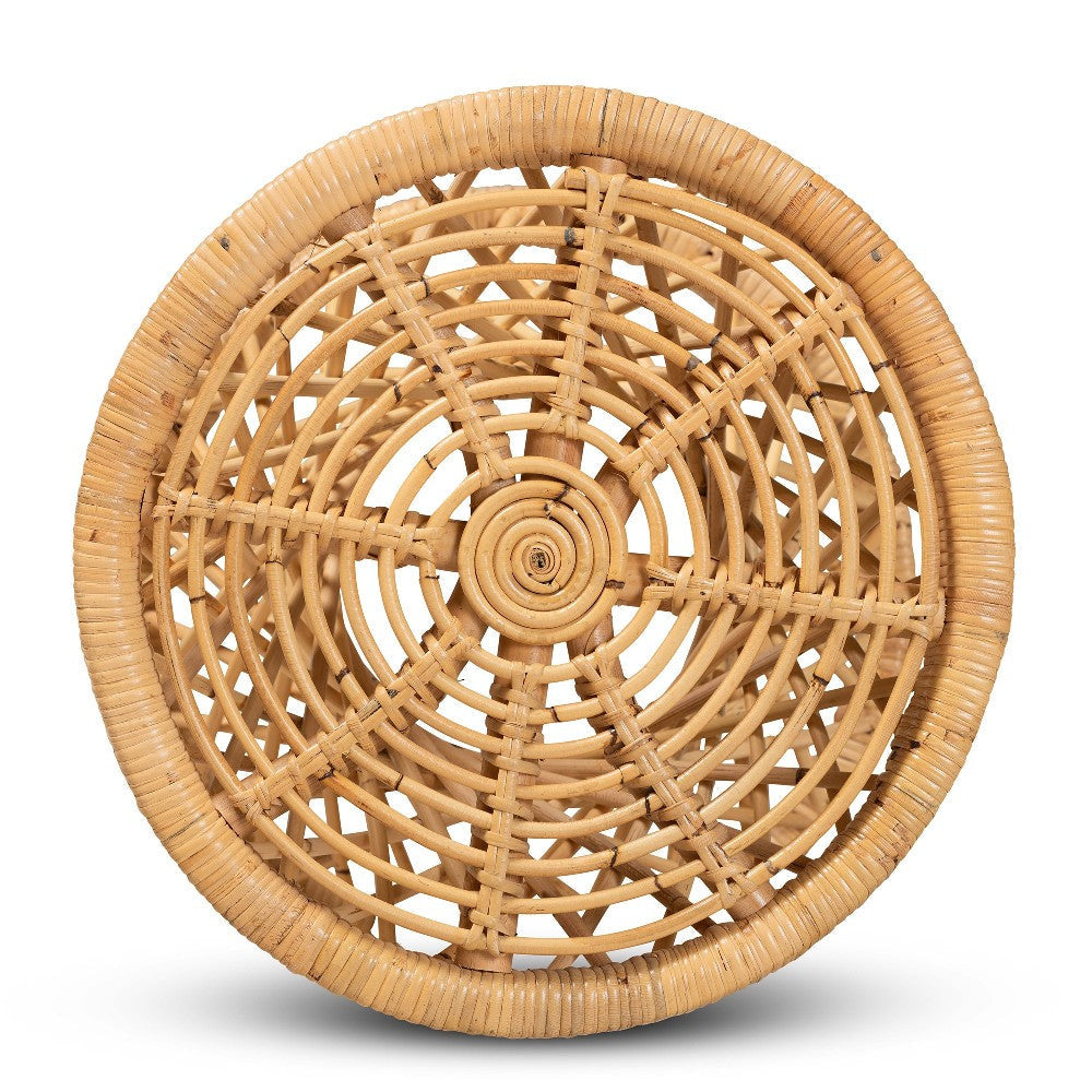 bali & pari Seville Modern and Contemporary Natural Finished Rattan End Table WHI-Seville-Natural-ET
